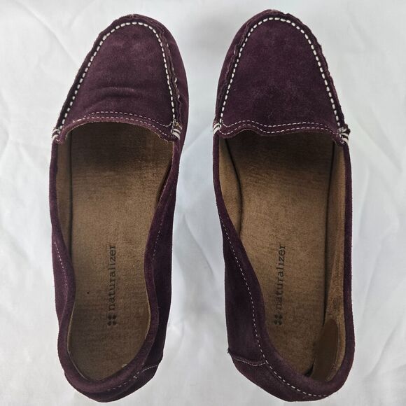 Naturalizer Slip On Shoes Women's Size 10 M Maroon Suede Leather Upper - Picture 13 of 16